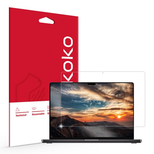 스코코 맥북프로 M3 PRO / MAX 고화질 무반사 AR 액정보호필름 세트, 1개