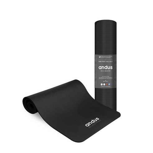 앤드어스 NBR 요가매트 10mm + 보관스트랩, 제트블랙, 1개