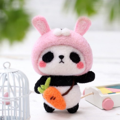 아트조이 DIY 양모펠트 키트, 1세트, 토끼판다