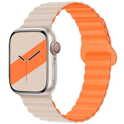 애플워치 호환 실리콘 링크 마그네틱 스트랩 38 / 40 / 41mm, 베이비블루