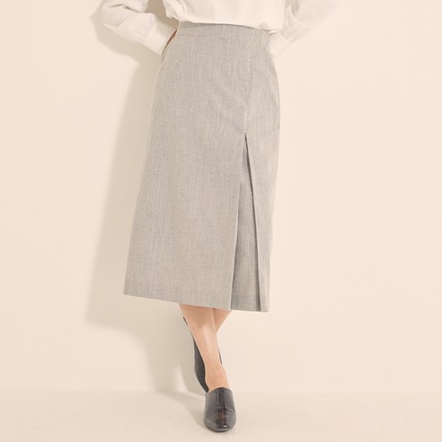 로엠 린넨라이크 롱 에이치 스커트