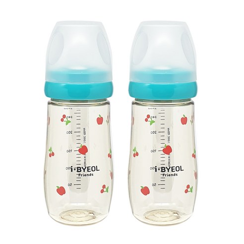 아이별프렌즈 국내 제조 아기 애플체리 PPSU 젖병 270ml 트윈팩, 에코민트, 2개