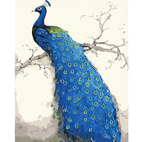 순잠 깜찍 모던 수채화 유채화 캐릭터 그림그리기 DIY 세트 50 x 65 x 2.5 cm, 15 나무 위의 푸른 봉황