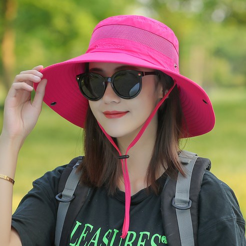 루이비홈 여성용 등산모자 경량 통기성 사파리 챙모자, 레드