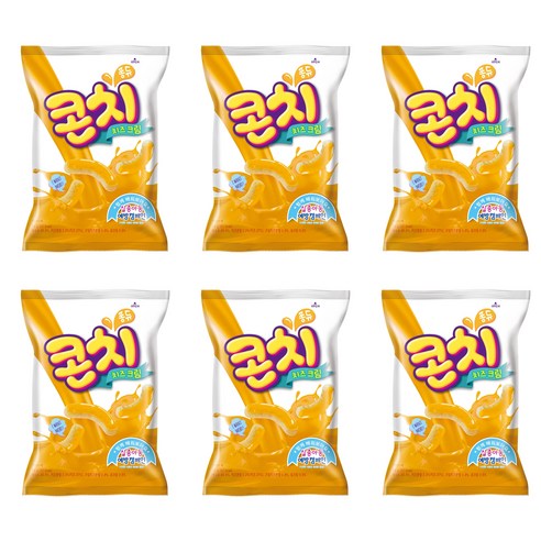 크라운 콘치 치즈크림, 66g, 6개