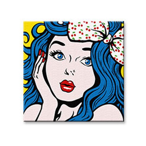 코쿼드 DIY 명화그리기 유화 세트 300 x 300 mm, A37 파란눈의 소녀 블루 (소), 1개