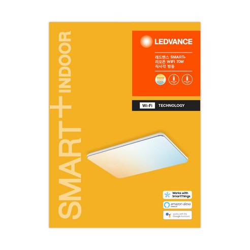 레드밴스 스마트 LED 리모컨 와이파이 색상조절 직사각방등 70W, 화이트