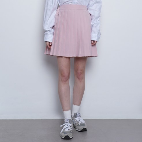 ABON banding pleats mini skirt W27