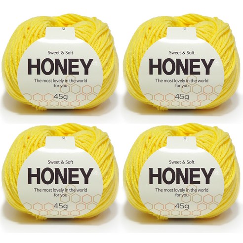 니뜨 허니 뜨개실 45g x 4p, 104 연노랑