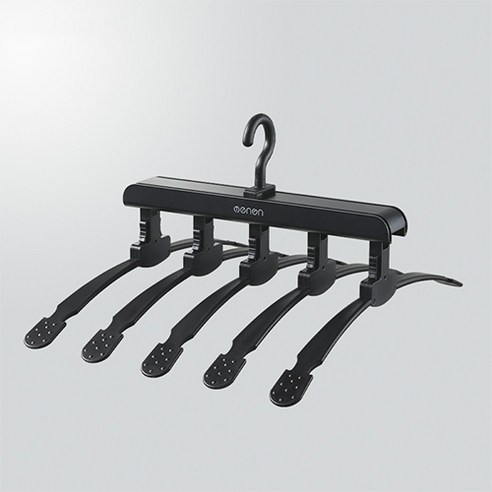 리씨상점 5단 논슬립 원터치 옷걸이, 블랙, 1개