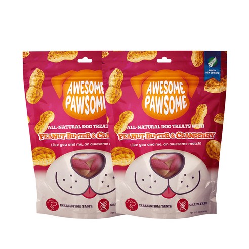 어썸포썸 강아지 피넛버터 크랜베리 트릿 간식 85g, 피넛버터 + 크랜베리 혼합맛, 2개