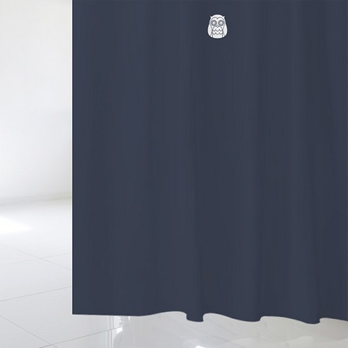 디자인수풀 북유럽 스타일 샤워 커튼 sc568 L 1800 x 1880 + 스테인리스 고리 12p + 화이트 커튼봉 풀세트, 1세트