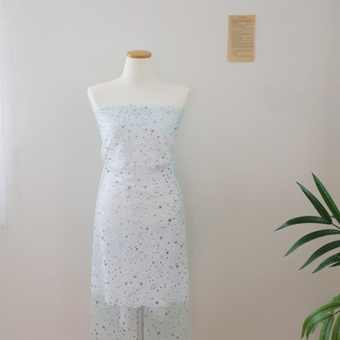 대폭 망사 반짝이별 12컬러 원단 150 x 180 cm, 1개, 민트