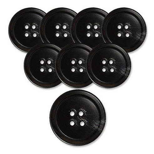 동대문단추왕 고급 무광 코트 가디건 단추 18mm, 쿠바, 8개, 블랙 쿠바