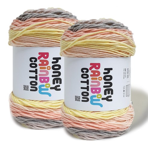 니뜨 허니 레인보우 코튼 뜨개실 100g, 533레인보우샤베트, 2개