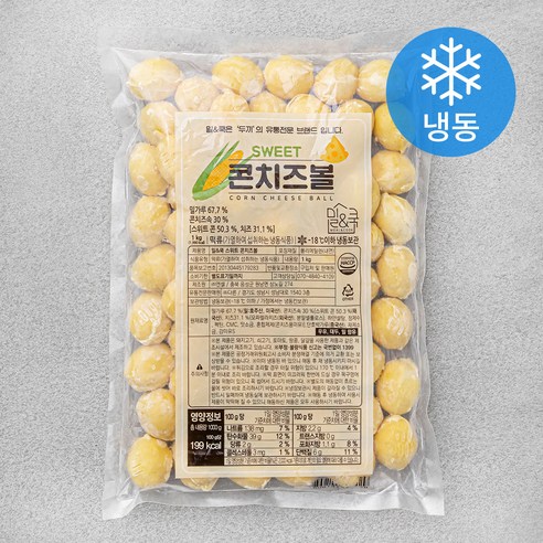 밀&쿡 스위트 콘치즈볼 (냉동), 1kg, 1개