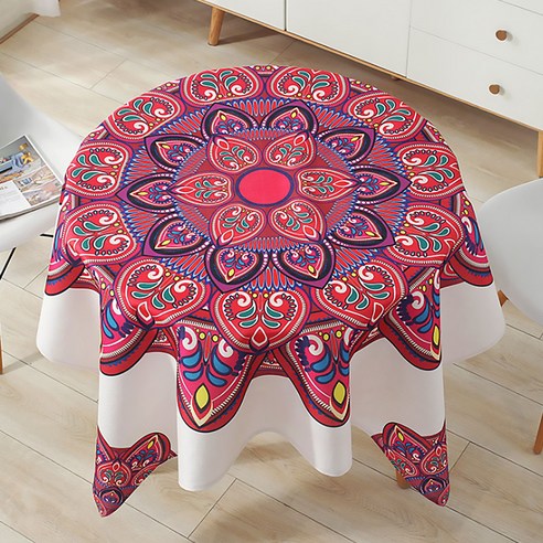 알럽홈 솔리디티 라운드 패턴 식탁보, TYPE17, 110cm