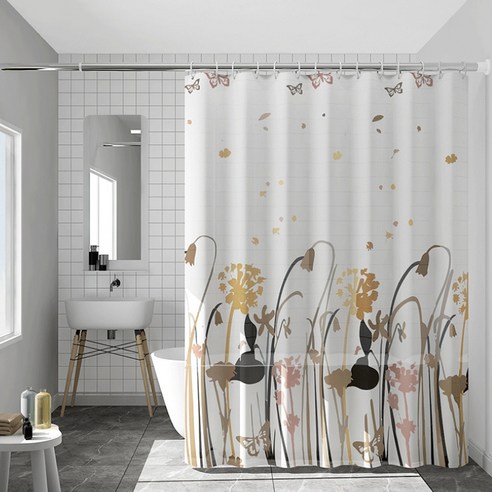 카리스 그늘 온도 유지 디자인 욕실 샤워커튼 A03 120 x 180 cm, 1개