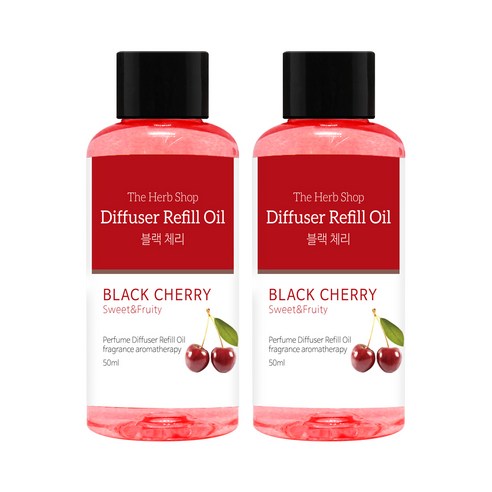 더허브샵 차량용 디퓨져 리필오일 50ml, 2개, 블랙체리