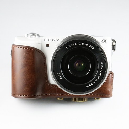 소니 A5000 및 A5100 카메라를 위한 내구성 있는 보호, 편안한 착용감 및 세련된 외관을 제공하는 아즈나 인조 가죽 카메라 케이스
