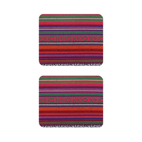 에스닉 보헤미안 보타패턴 캔버스 폴리 마우스 패드 23 x 19 cm, 31, 2개
