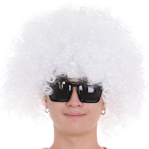 파티공구 점보 파티 가발, 화이트, 1개