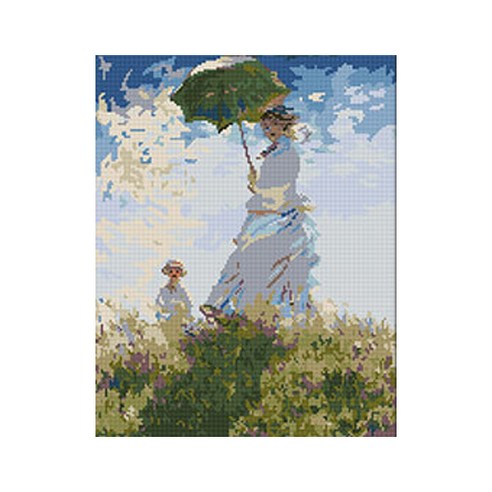 코쿼드 DIY 액자형 보석십자수 세트 40 x 50 cm, 모네의 산책(DP520), 1세트