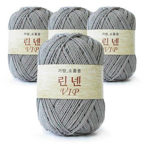 쎄비 린넨 VIP 뜨개실 4p, 38 보라빛 회색, 95m, 4개
