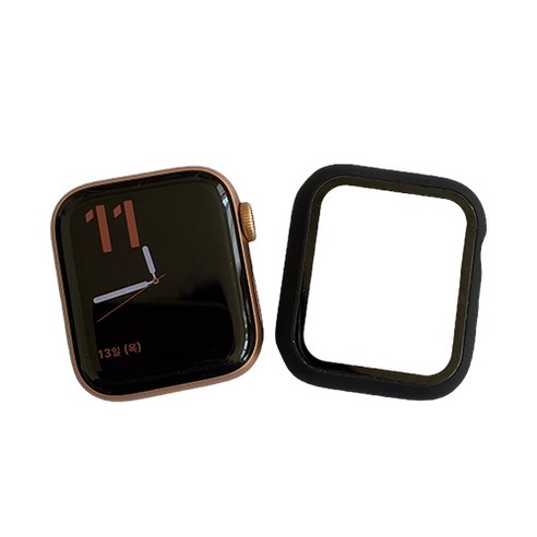 지구촌마트 애플워치 하이브리드 풀커버 TPU 케이스 40mm, 매트블랙