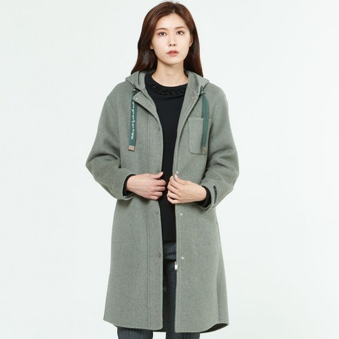 지센 여성용 핸드메이드 후드 롱 코트 LCLCLA23