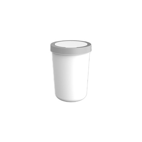 프라템 플랫 원터치 원형 휴지통 5L, 화이트, 1개