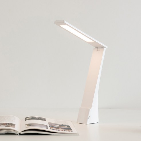 히트조명 책상 학습용 밝기조절 삼색변환 무선 접이식 LED 스탠드 G31160WH, 화이트