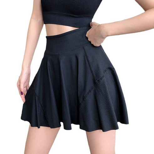 보나리빙 스포츠 댄스 스커트 골프 치마 속바지 FW301, 블랙