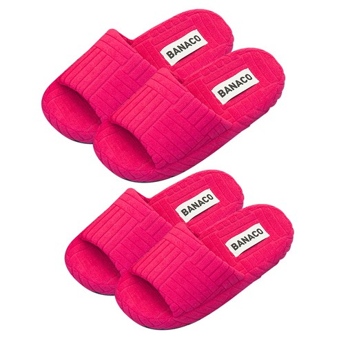 바나코 비비드 테리 룸 슬리퍼 2종 세트, Pink, 1세트