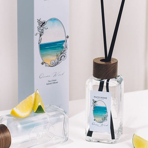 파코홈 리프레쉬 디퓨저 본품 공병 200ml + 리필 200ml+ 리드스틱 4p 세트, 오션윈드