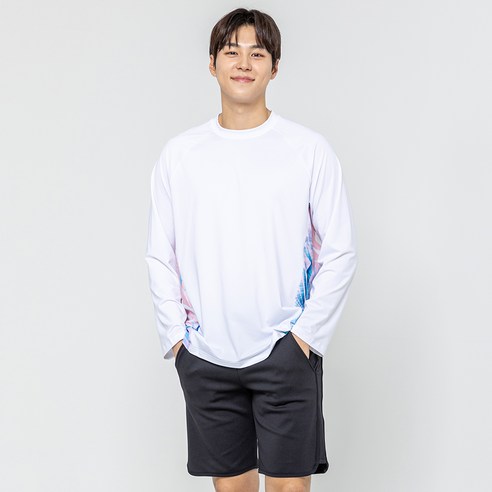 남성용 앨로 오버핏 긴팔티 래쉬가드