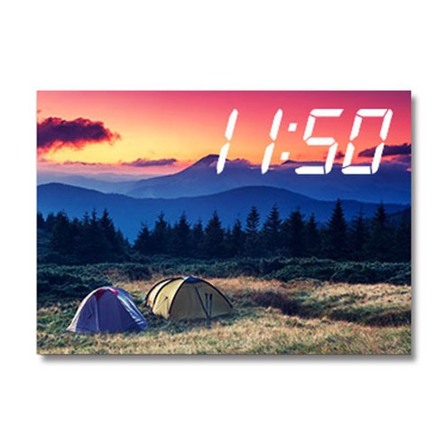 홈마인 LED 캔버스 프린팅 액자 시계 캠핑, A3-HM-CAMPING-02