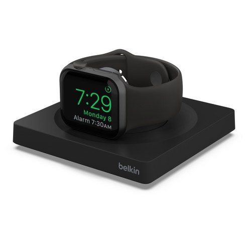 벨킨 부스트업 프로 애플워치 휴대용 고속 충전 거치대 WIZ015, 1개, 블랙