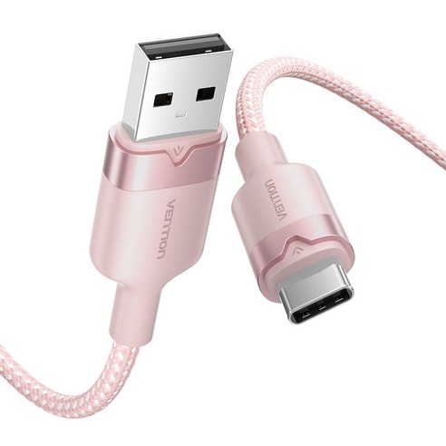 벤션 고급형 USB C타입 고속충전 케이블, 핑크, 1개, 2m