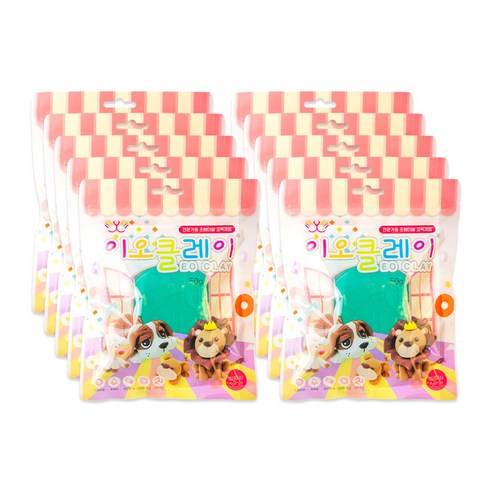 이오 유아용 클레이 10p, 초록, 50g