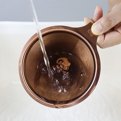 티타늄 코팅 이중망 커피필터 드리퍼로 풍부한 커피 경험