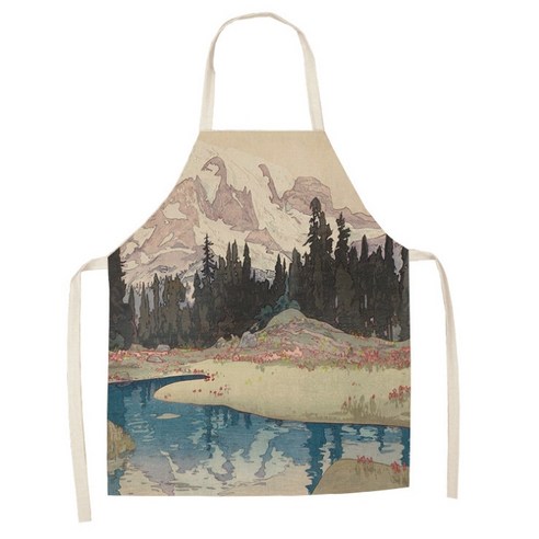 에이홉 풍경 일러스트 앞치마 68 x 55 cm, IT-36, 1개