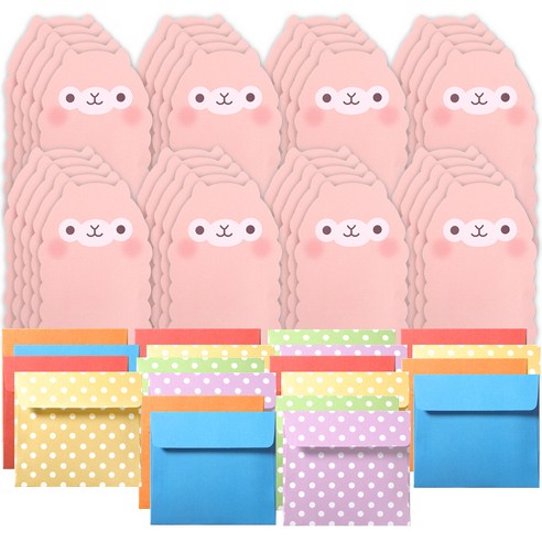 투영디자인 러블리 동물친구 편지지 40p + 봉투 20p, 알파카(편지지), 랜덤발송(봉투), 1세트