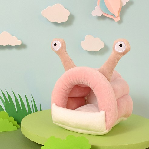 요런개 소동물 귀엽고 포근한 은신처 M, 연분홍 달팽이, 1개