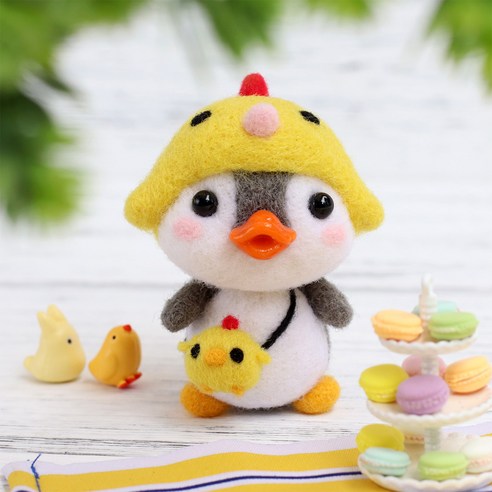 아트조이 DIY 양모펠트 키트, 1세트, 병아리펭귄