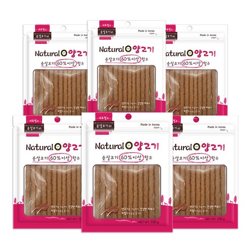 네츄럴오 강아지 져키 100g, 양고기맛, 6개