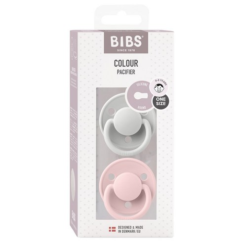 BIBS 유아동 DE LUX 실리콘 쪽쪽이 2종 기프트세트, 0~3년, 헤이즈, 블러썸, 1개