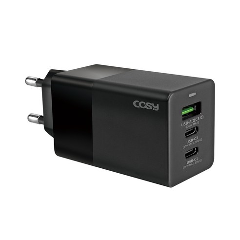 코시 GaN USB C타입 PD 고속 충전기 65W CGR3517PQ, 블랙, 1개