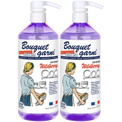 부케가르니 에코 1종 주방세제 와일드베리향, 750ml, 2개