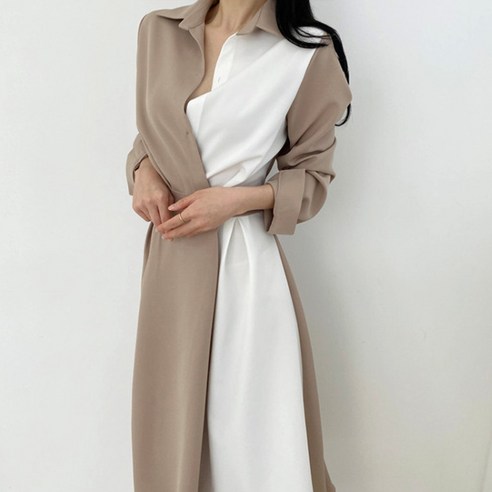 시원한 여름용 롱 카라 원피스
